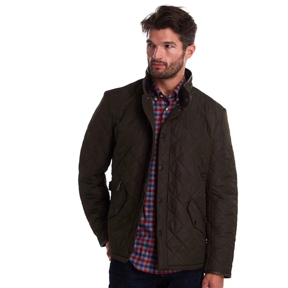 Barbour Men’s Powell Quilted Jacket - Picture 1 of 7